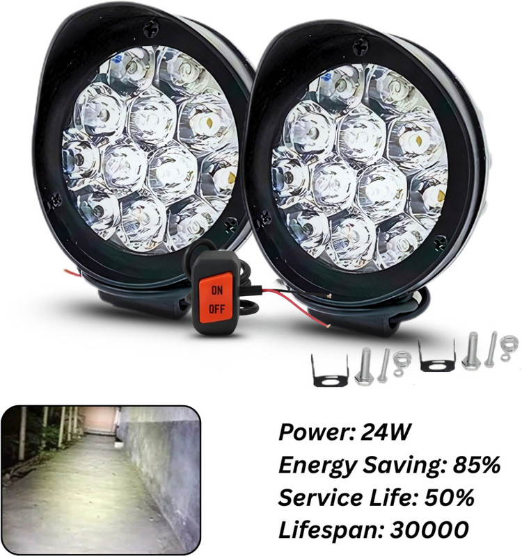 AutoPowerz 12 Led cap for Cars and Bikes With flashing mode and Normal Led Light Switch Fog Lamp Motorbike, Car, Van LED (12 V, 15 W)(Universal For Bike, Pack of 2)