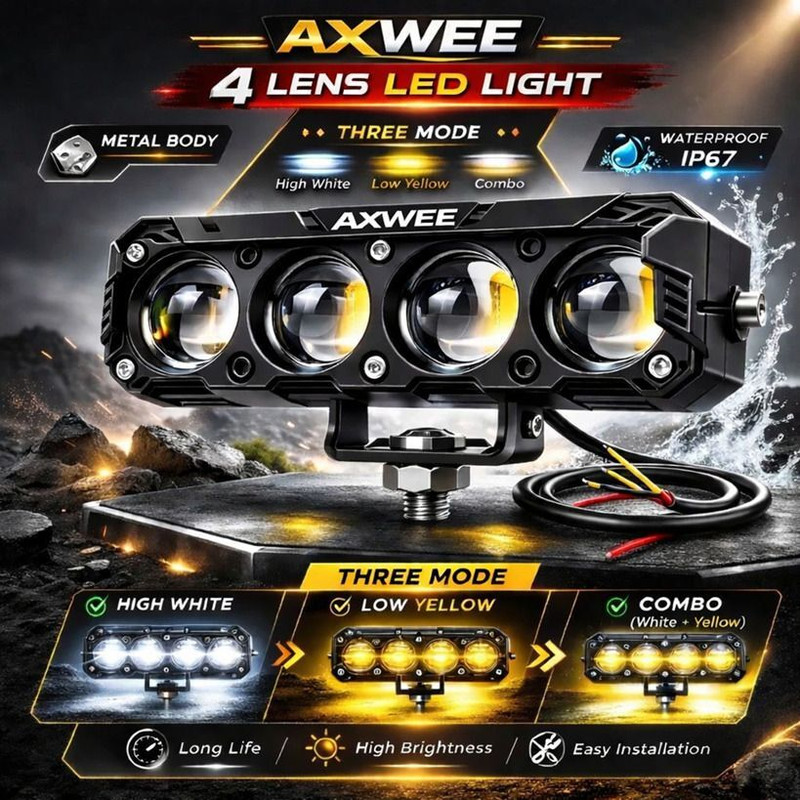 AXWee LED Fog Lamp Unit for TVS, Yamaha, KTM, Honda, Bajaj, Royal Enfield, Universal For Car Universal For Car