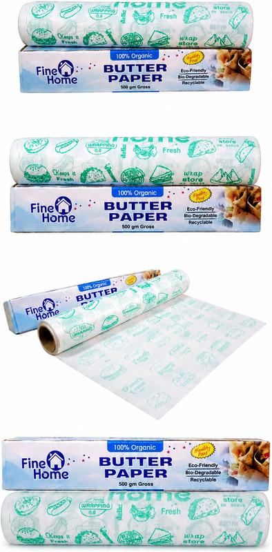 Fine Home Multipurpose Butter Paper for Food Wrapping With Packing Eco-Friendly Foil Holder