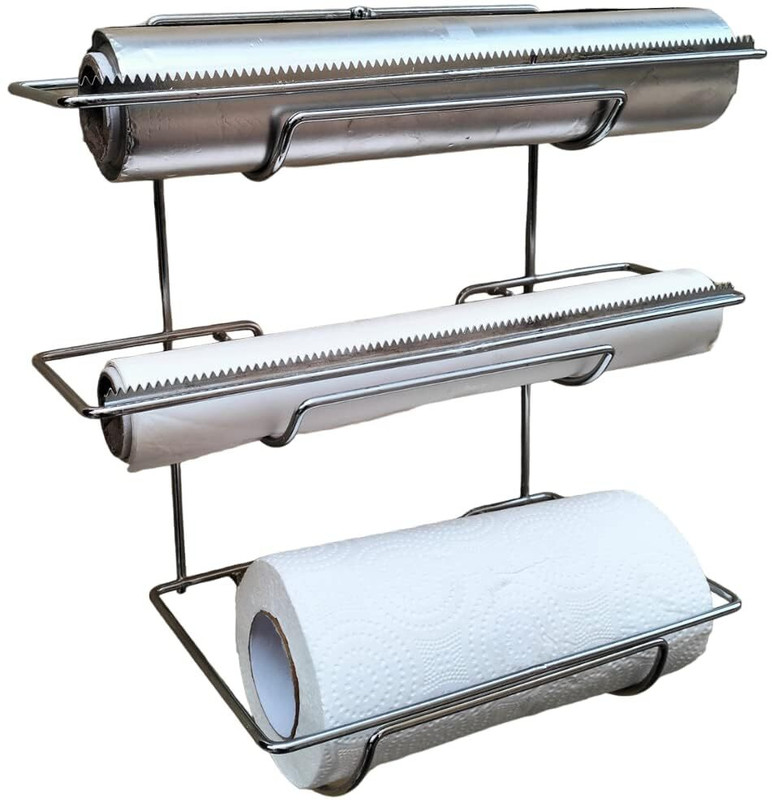 AppEasy Aluminum Foil and Plastic Wrap Organizer with Paper Towel Holder. Foil Holder