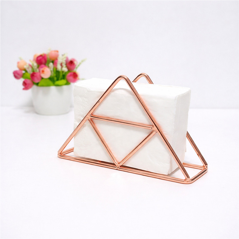 Augen Gold Triangle Napkin Holder Stand for Kitchen & Dining (1 Pc) Foil Holder