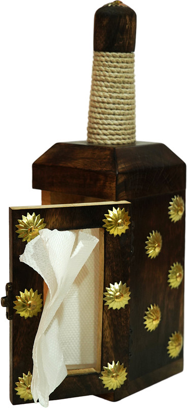 Hi Swastik Tissue Box Cover Vintage Foil Holder