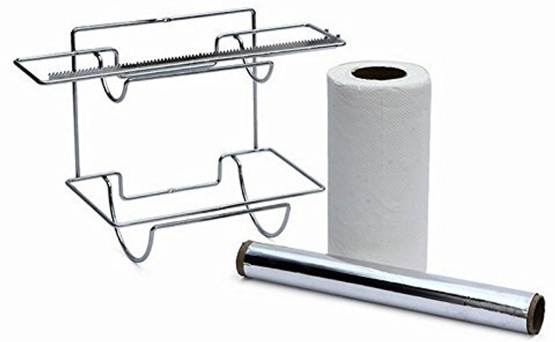 POGON Stainless Steel Foil N Roll Dispenser Holder with Cutter Wall Mounted Foil Holder