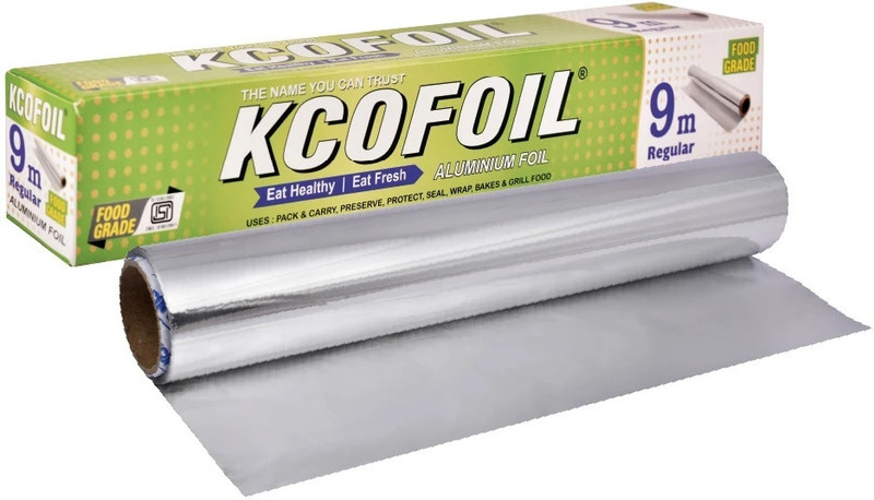Kcofoil 9 Mtr Food Grade Aluminium Foil ISI Certified food wrapping Packing|Pack of 1 Aluminium Foil(9 m)