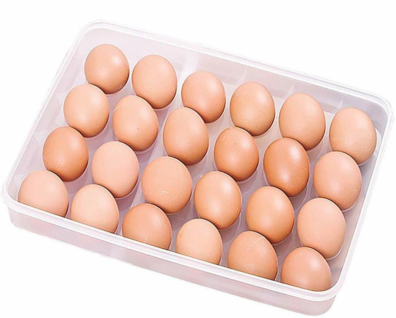 HBD SALES Plastic Egg Tray for Fridge 24 Eggs,Transparent egg storage box (White colour- 1 piece) Plastic Egg Separator(White, Pack of 1)