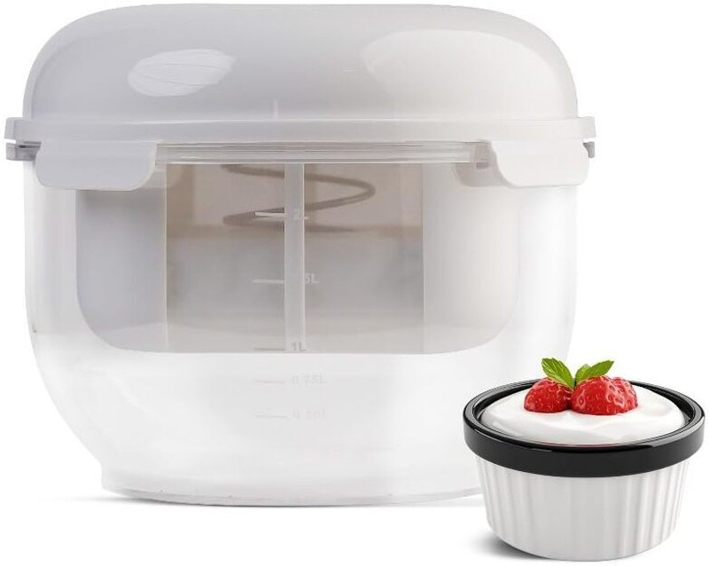 InstaCuppa Greek Yogurt Maker 2500 ml, BPA-Free Strainer & Container with Nylon Inner Mesh Yogurt Maker(White)