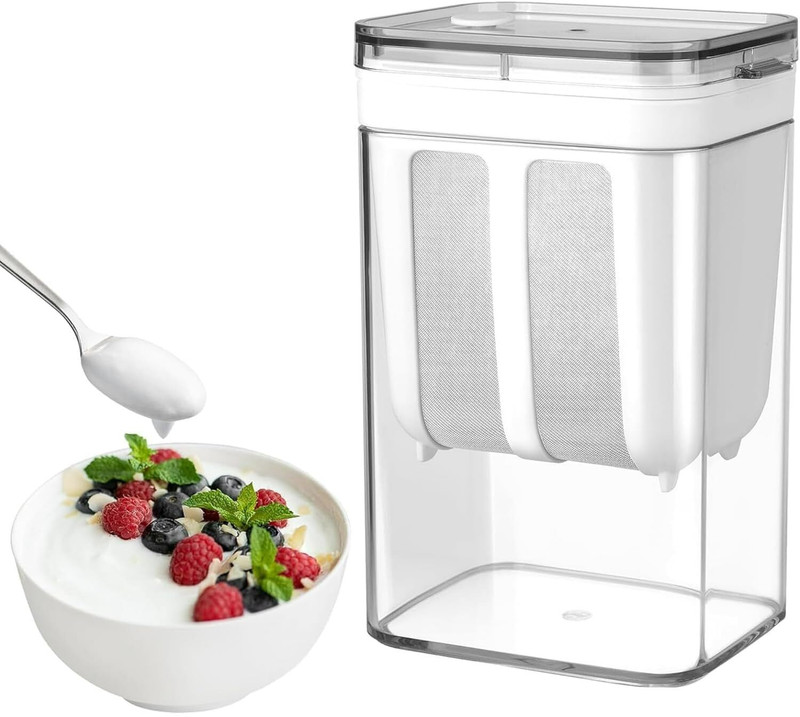 Hevats Greek Yogurt Filter & Hung Curd Maker 1100ml Mesh Strainer | Yogurt Making Yogurt Maker(White)