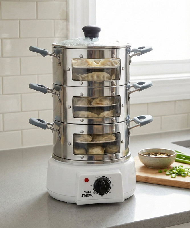 STEEMO MOMO MAKER 3 Food Steamer(White)