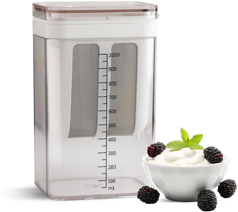 InstaCuppa Greek Yogurt Maker-1100 ML | Multipurpose Yogurt Strainer | BPA-Free | Easy Use Yogurt Maker(White)