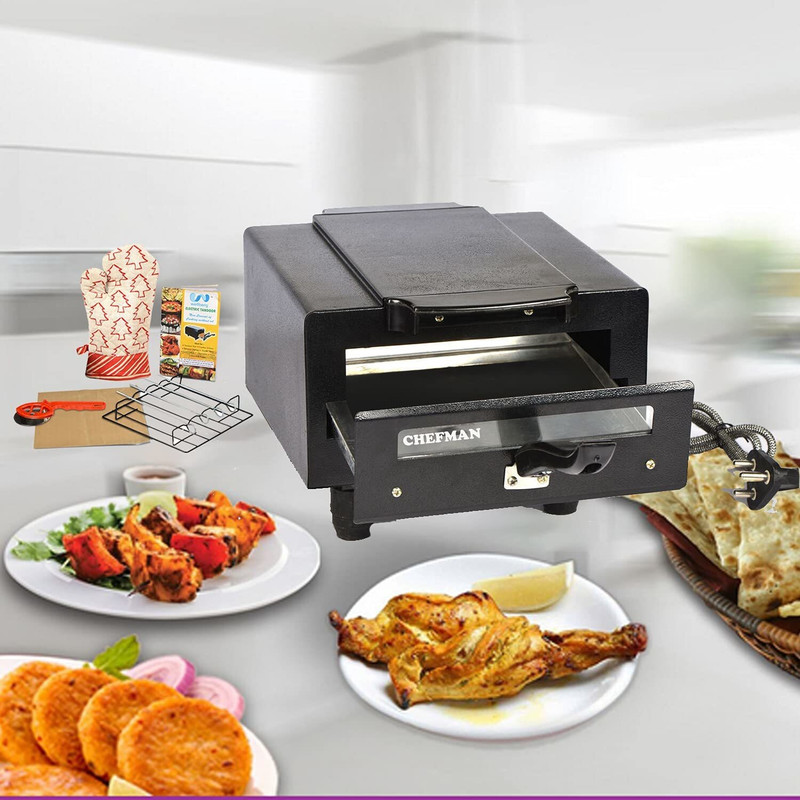 Chefman Mini electric tandoor grill ( 10 INCH BLACK ) Electric Tandoor(Black)