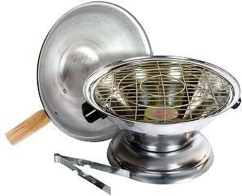 RSPTJM bati oven Tandoor Bati Maker cook bati bartan Gas Tandoor bati oven Baking Pizza Maker(Silver)
