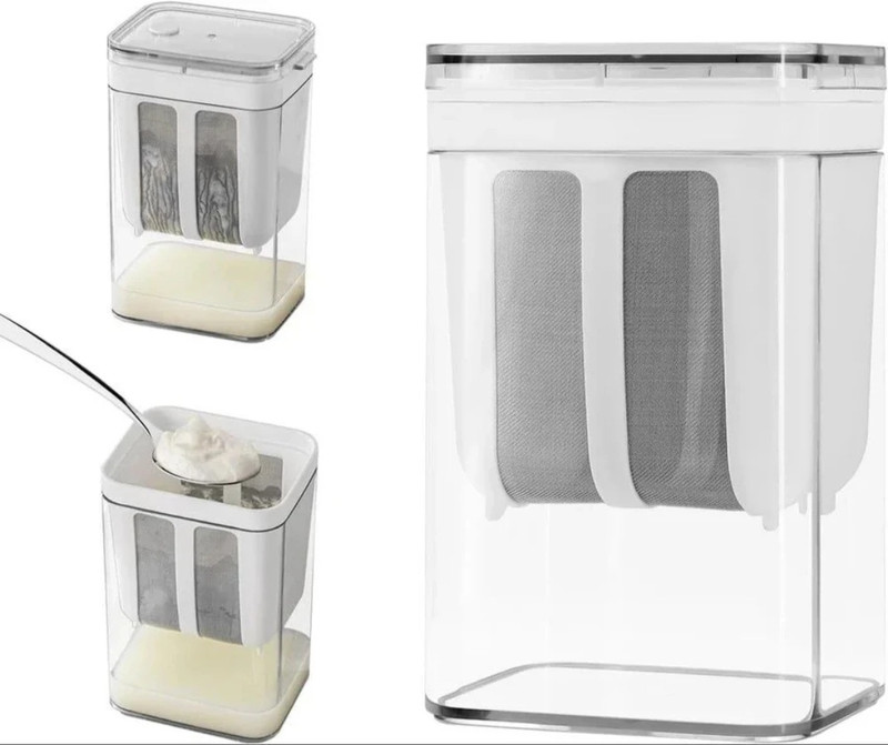 SHINDECRAFTS Yogurt & Curd Maker - 1400ml Fine Mesh Strainer with Lid Yogurt Maker(Grey)