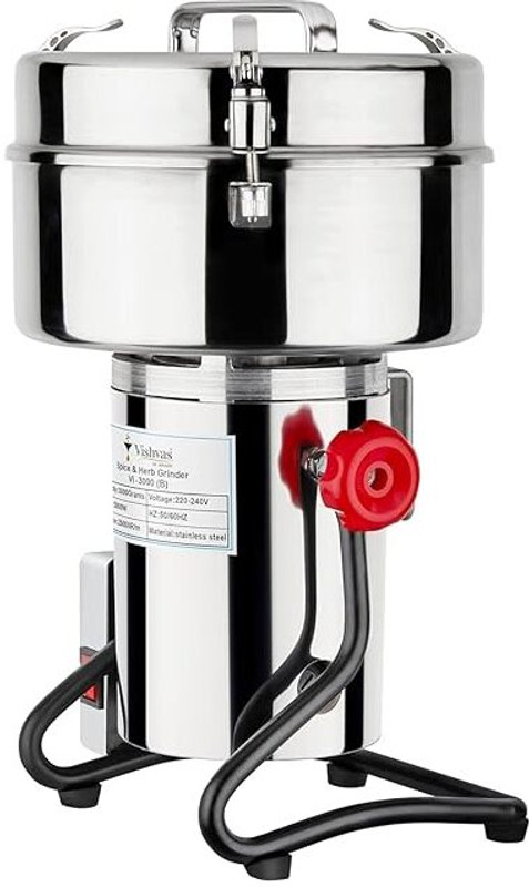Vishvas Oil Maker 3kg Masala/Spice Grinder VI-3000(B) High-Speed Dry Grinder Commercial Use 220 W Food Processor(Silver)