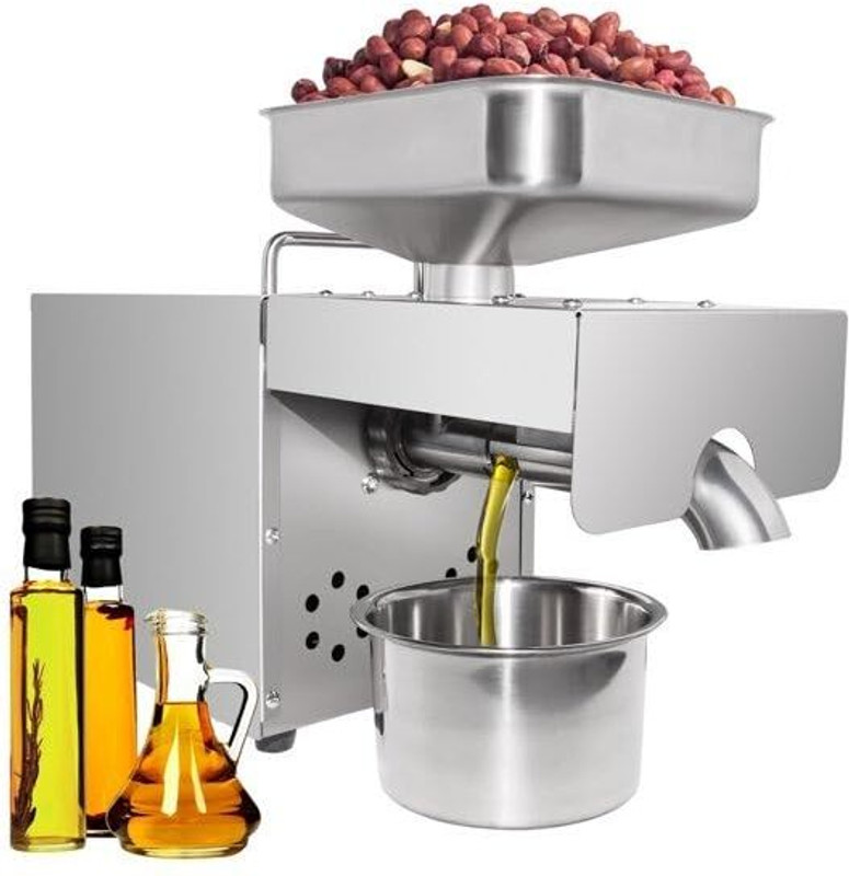 RAWAT Oil Press Machine 400W Stainless Steel | Cold & Hot Press 2–4Kg/hr 400 W Food Processor(Silver)