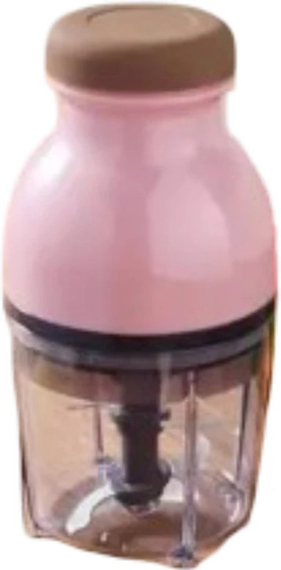 FONALO Compact Manual Chopper with Transparent Bowl – Easy to Clean & Store 10 W Food Processor(Pink)