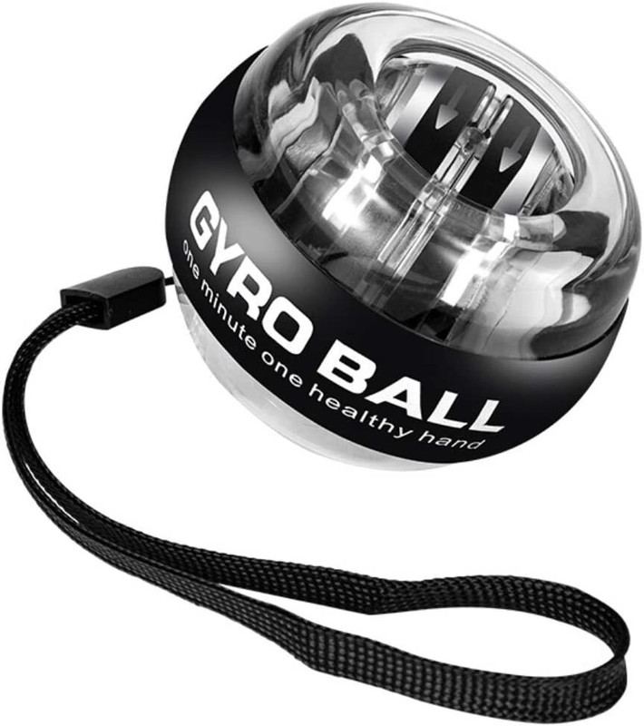 FIPPYO Wrist Trainer Power Gyro Ball, Hand Forearm Strengthener Hand Grip/Fitness Grip(Black, Silver)