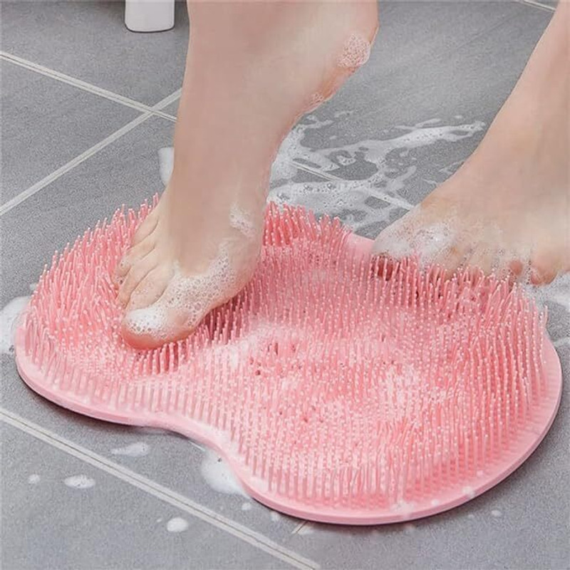 PABUZA Shower Foot Scrubber Mat Back Washer Exfoliating Bath Wash Pad(Multicolor)