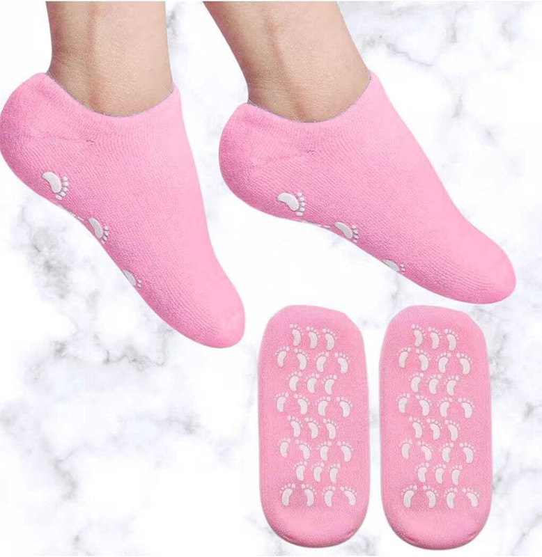 Videhi Enterprise Moisturizing Gel Socks with Rose Oil, Pack of 1(Free Size, pink)