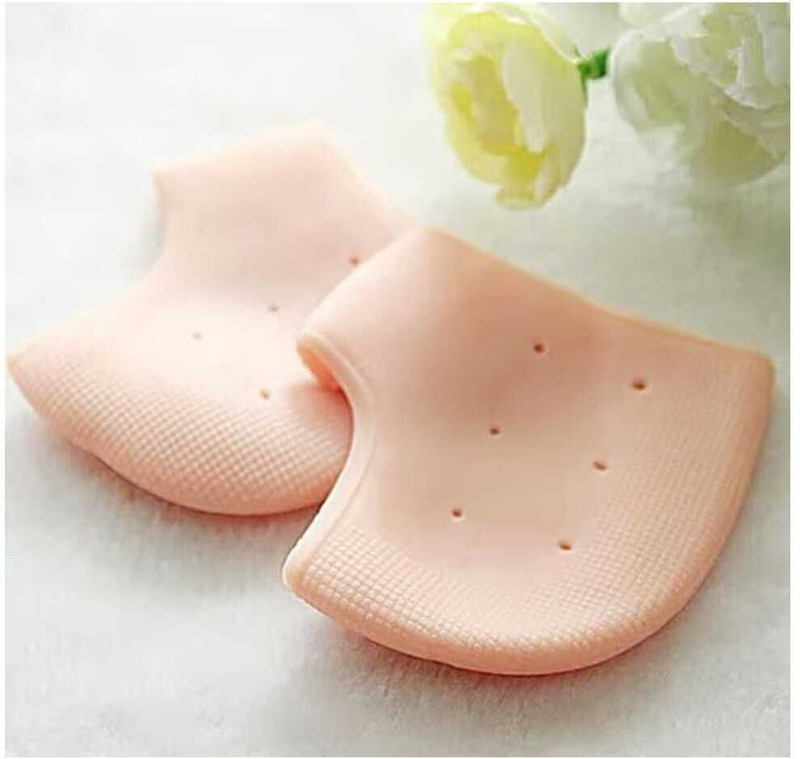 GANNU AND GIGI Heel Repair Socks with Silicone, Pack of 1(Free Size, Creame)
