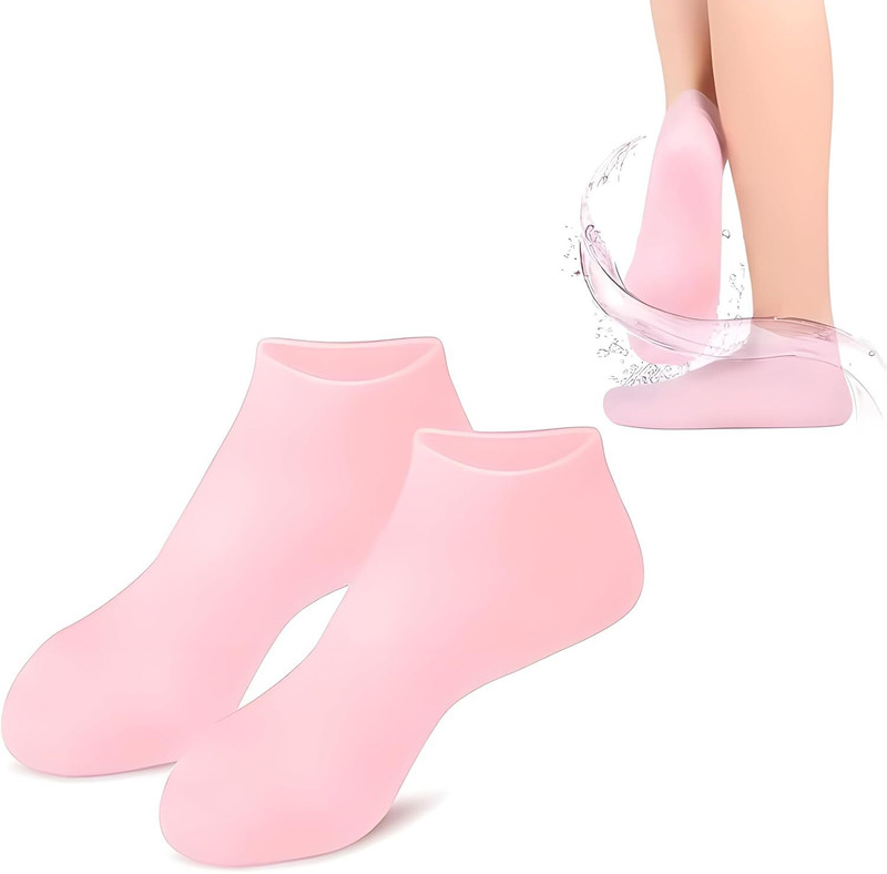 zygnos Moisturizing Gel Socks with Silicone, Pack of 1(Free Size, pink)
