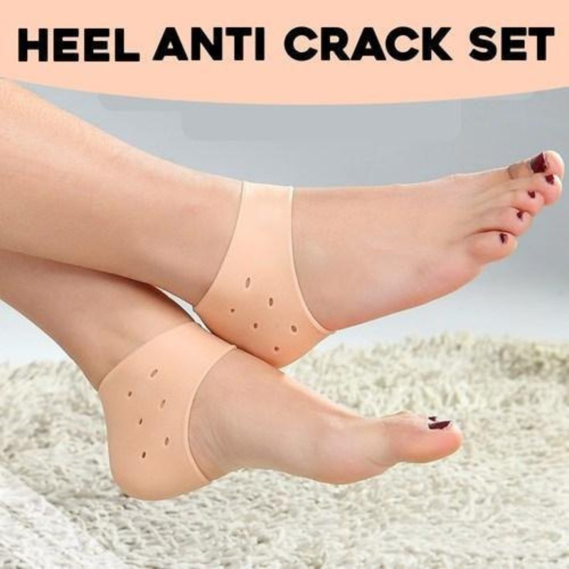 Hidden Beauty Heel Repair Socks with None, Pack of 1(Free Size, 2 Anti Crack Silicon Foot Protector Socks Foot Support Heel Support)