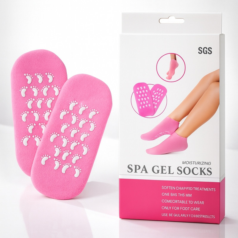 Videhi Enterprise Moisturizing Gel Socks with Rose Oil, Pack of 1(Free Size, pink)