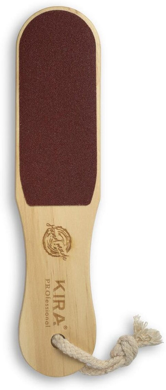 KIRA Foot File Callus Remover - Wooden Pedi Foot Scrubber Filer for Dead Skin - Double Sided Foot Scraper Exfoliator for Dry and Wet Feet Care - Spa Quality Foot Rasp Grater Pedicure Tools