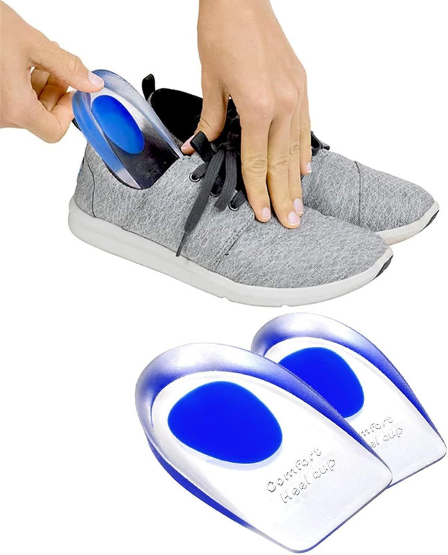 Zeinwap Silicone Gel Heel Protector Insole Cups for Swelling, Pain Relief, Heel Support(Blue)