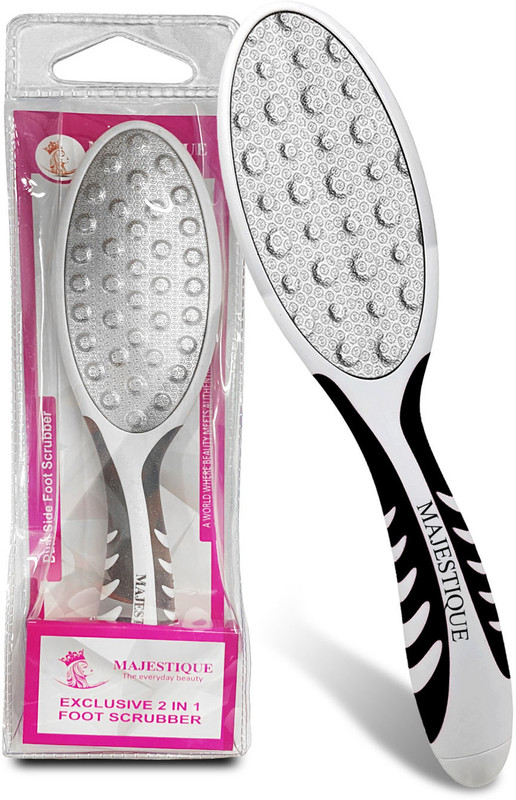 MAJESTIQUE Pedicure foot scrapper with Handle for Callus, Dry, and Dead Skin Removal-Black