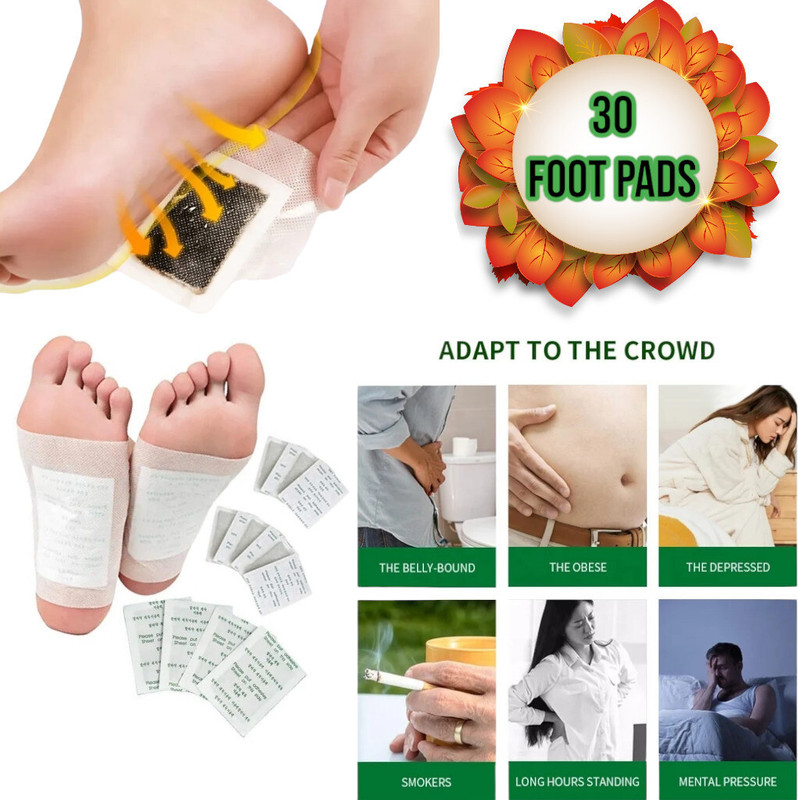 FlyTouch 100% Natural Herbal Ginger Wormwood Detoxification Foot Patch CC