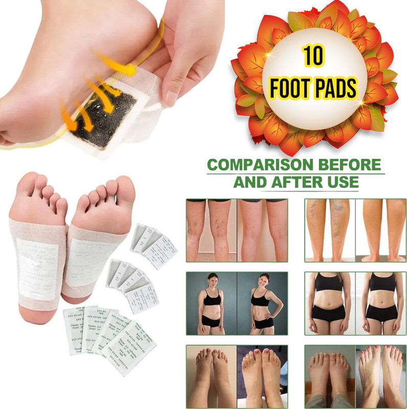 FlyTouch Detoxifying Foot Pads All-Natural Bamboo Foot Relief Relieve Stress AX