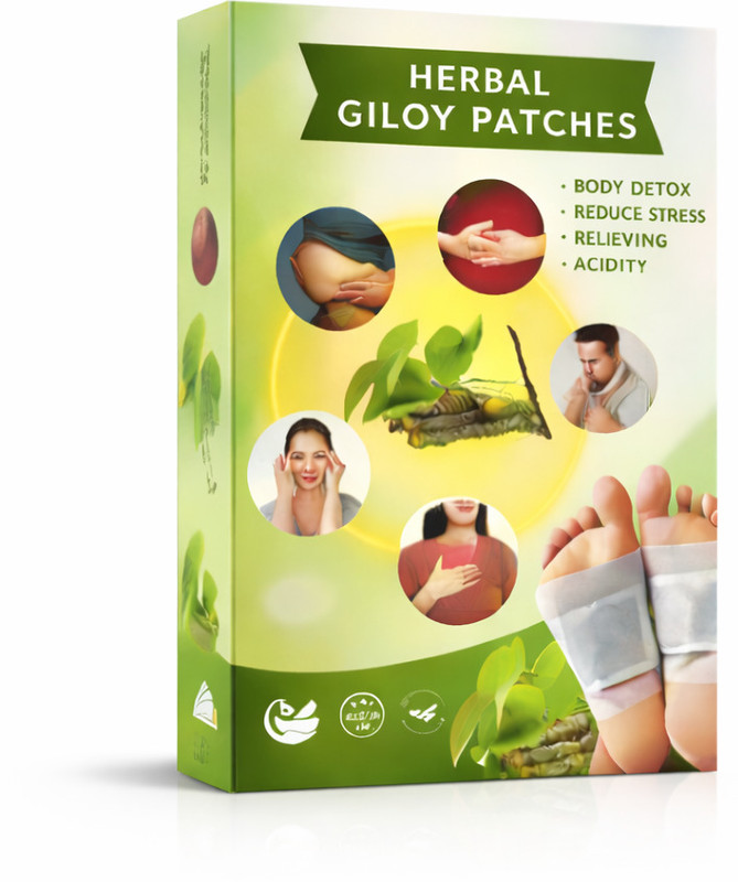 FLIXY Herbal Giloy Foot Patches for Night Use | Foo Feelt Care Pads for Relaxation