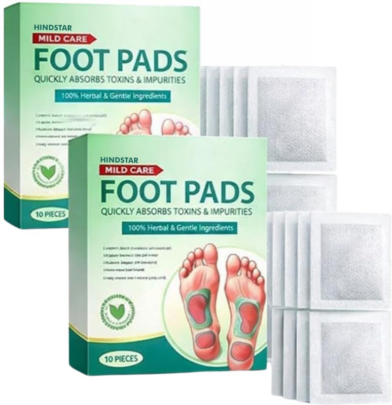 HINDSTAR Foot patch (pack of 2)(20 piece) Natural Ingredients for Sleep Aid, Pain Relief,