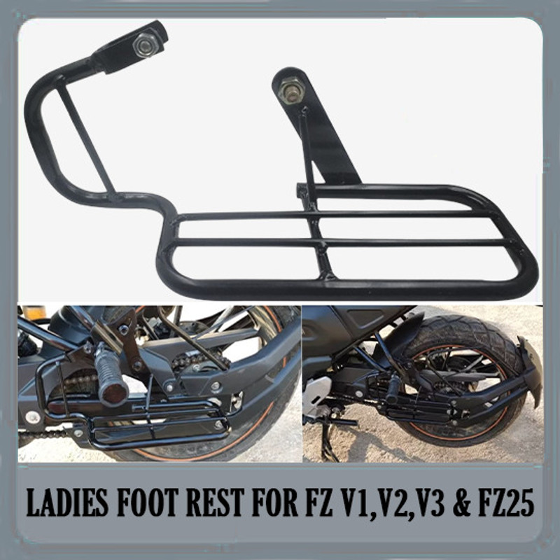 DAZZRIDE Heavy Quality Passenger Footrest Stand Yamaha Compatible FZ V1,V2,V3 AND FZ 25 Foot Rest(Black)