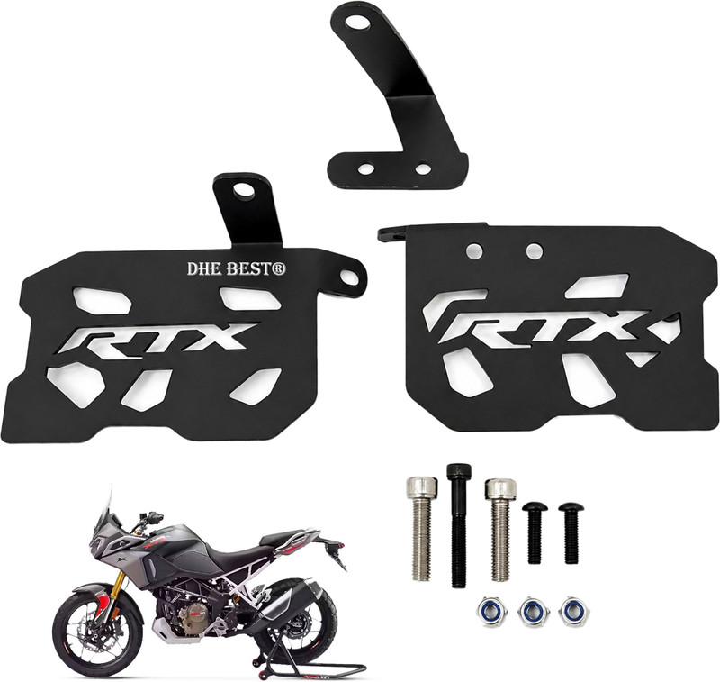 Dhe Best Motorcycle Laser Cut Rear Footrest Bike Footrest for Apache RTX 300 Foot Rest(Black)