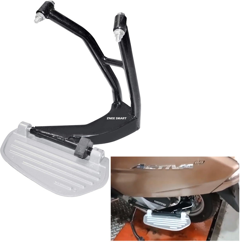 Znee Smart Ladies Foot Rest Stand Compatible for Honda Activa 6G Foot Rest(Black, Silver)