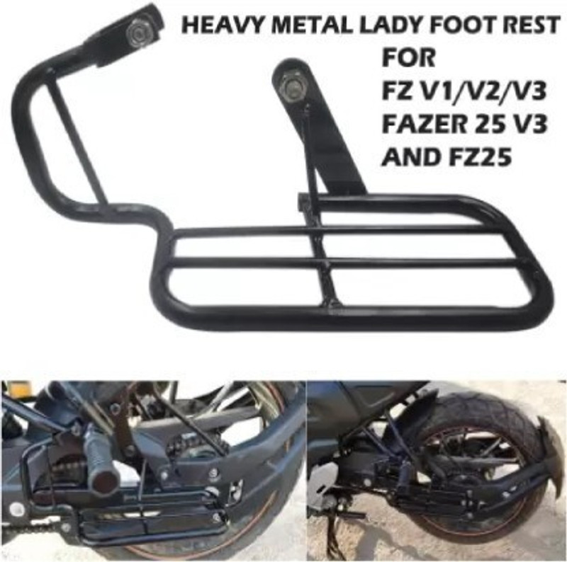 AXWee HEAVY METAL FOOTREST FOR YAMAHA FZ V1,V2,V3 AND FZ25 Foot Rest(Black)