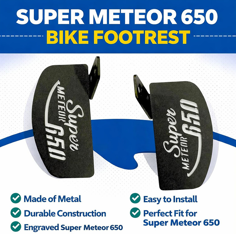 FAHTER AUTO Bike-Foot Rest for RE Super Meteor 650 Model Heavy Metal Foot Rest(Black)