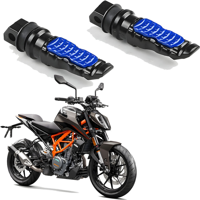 RACER'S EDGE CNC Aluminum Rear Footpegs for Duke 125, 200, 250, 390 Durable Passenger Foot Rest(Blue, Black)