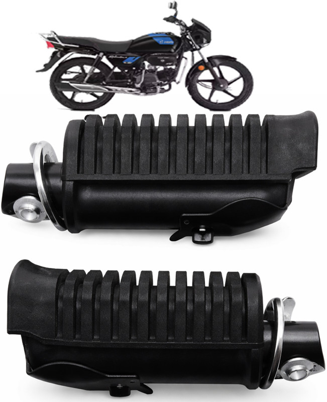 SAE Front Footrest for Splender/Pas Plus - Left/ Right (2pcs) Heavy duty Foot Rest(Black)