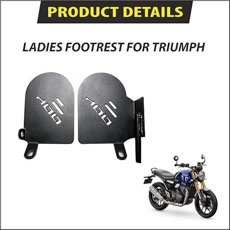 aqramax Heavy Triumph Speed 400 Foot Rest Both Sides Footrest Foot Rest(Black)
