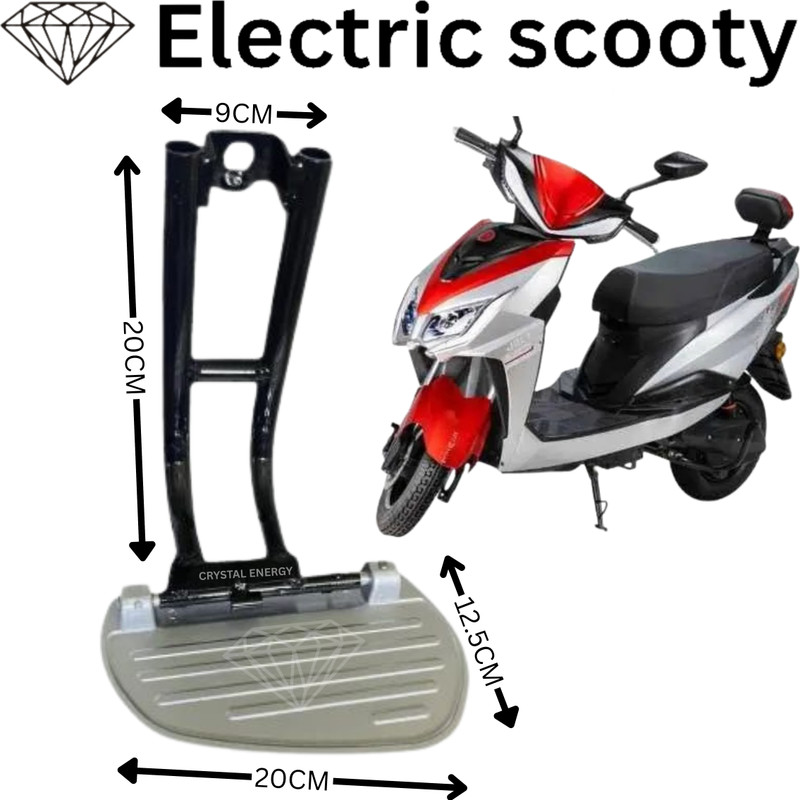 Crystalenergy Universal Electric Scooty of High quality Rear Ladies Foot Rest(Black, Silver)