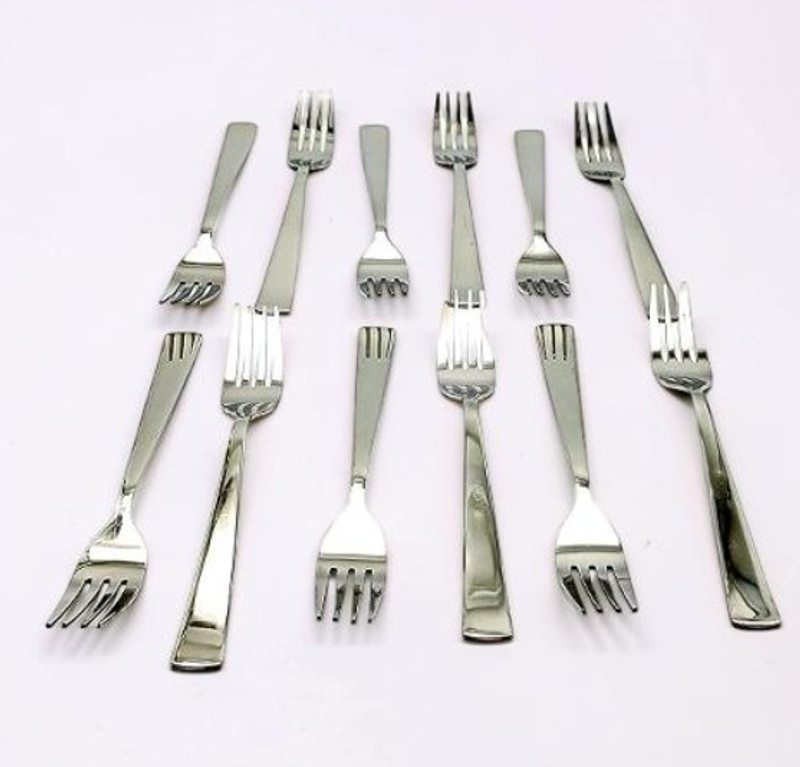 ARSCART Baby Fork Set | Kids & Toddler Feeding Forks | Safe Rounded Edges Stainless Steel Baby Fork Set(Pack of 12)