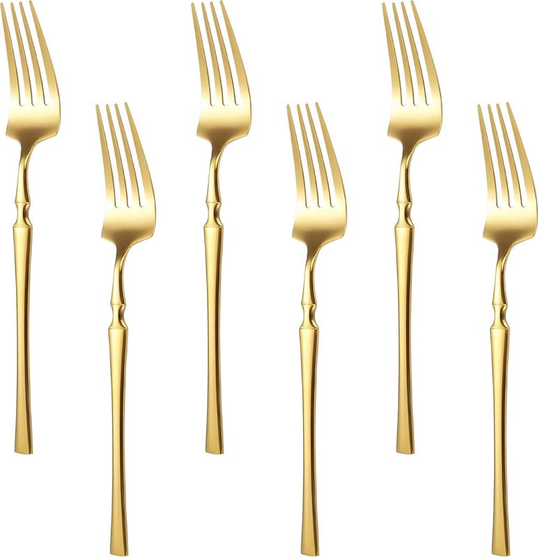 OICIA Nw1_Gold Appetizer Small Forks, Salad Fork for Party, Cocktail Forks, Stainless Steel Serving Fork Set(Pack of 12)