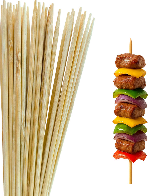 Sub Enterprises Bamboo Grill Sticks 12 inches (100pice), 3mm Disposable Bamboo Serving Fork(Pack of 1)