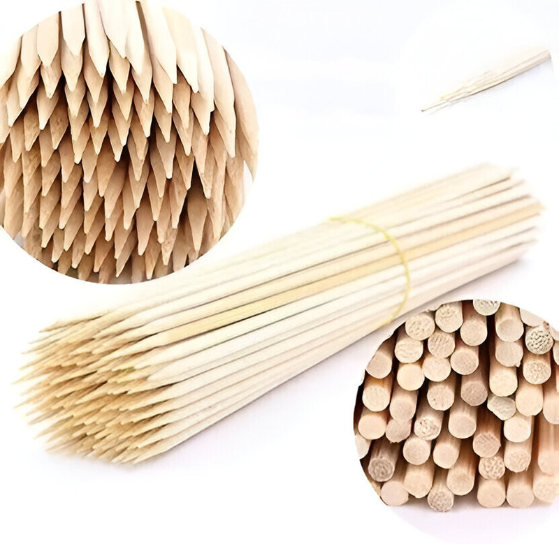 Royalls 65pc Skewers 12inch Bamboo Skewers, Frying Sticks|Barbeque Sticks|BBQ Sticks Set Disposable Bamboo Spork, Serving Fork Set(Pack of 65)