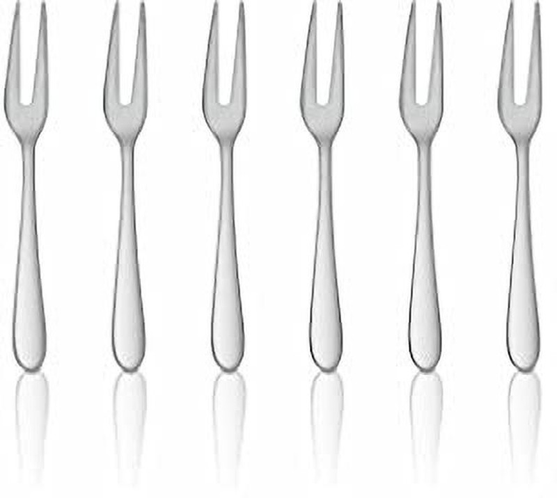 Sorath Fruit Fork, Set for Snacks, for Eating Fruit, Pastries Stainless Steel Serving Fork Set(Pack of 6)
