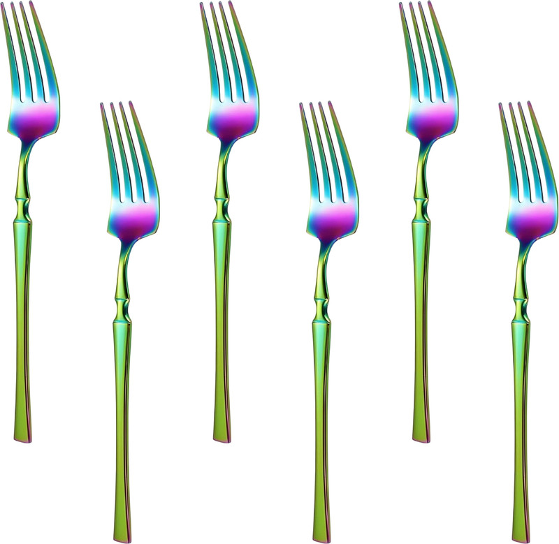 OpulenceWare Heavy Duty Stainless Steel Forks Silverware Perfect For Parties Events (Silver) Stainless Steel Serving Fork Set(Pack of 12)