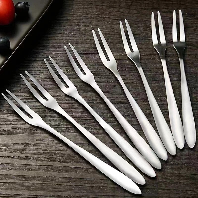 Haniza 10-Piece Stainless Steel Fruit Fork Stainless Steel Serving Fork Set(Pack of 10)