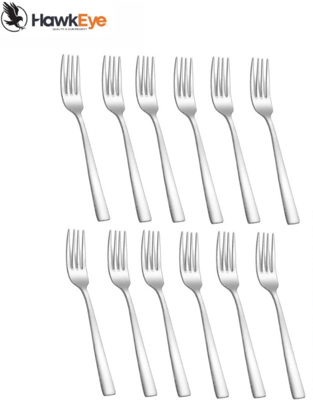 HawkEye Stainless Steel Fork Set of 12 | Food Grade, Rust Proof, Daily Use Stainless Steel Serving Fork Set(Pack of 12)